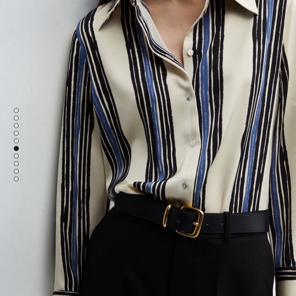 Mango satin striped shirt